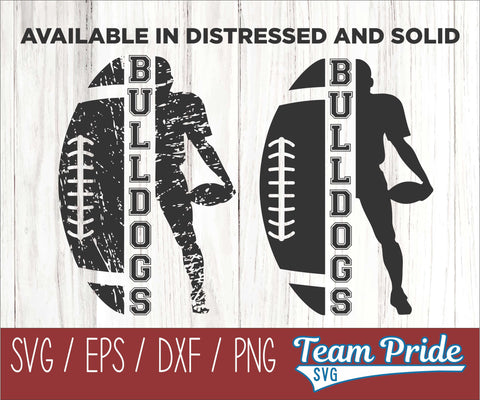 Bulldog Football SVG Digital Download Printable - SVG, EPS, DXF, PNG 6 SVG Team Pride SVG 