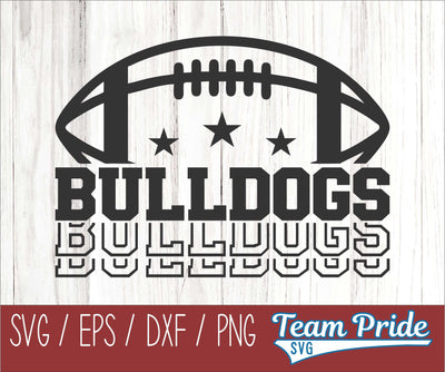 Bulldog Football SVG Digital Download Printable - SVG, EPS, DXF, PNG SVG Team Pride SVG 