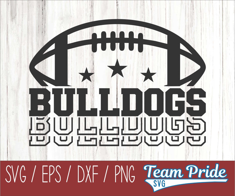 Bulldog Football SVG Digital Download Printable - SVG, EPS, DXF, PNG SVG Team Pride SVG 