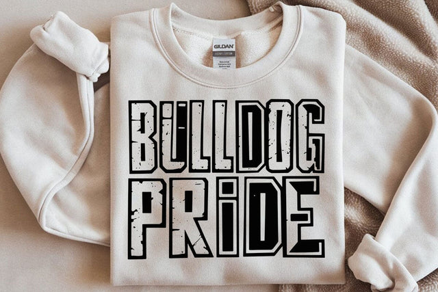 Bulldog Pride SVG: Grunge Mascot, Football Mom SVG DesignDestine 