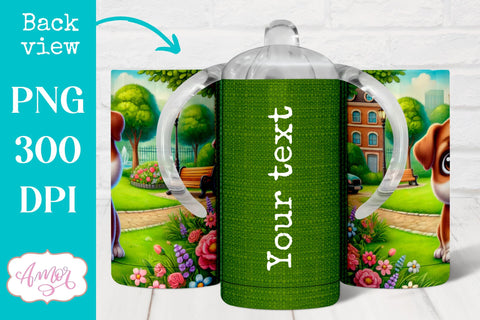 Bulldog sippy cup sublimation PNG | Cute dog 12oz tumbler Sublimation Amorclipart 