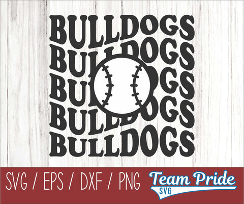 Bulldogs Baseball SVG Digital Download Printable - SVG, EPS, DXF, PNG 2 SVG Team Pride SVG 
