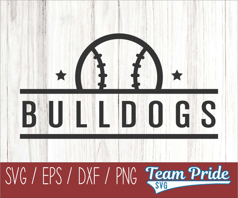 Bulldogs Baseball SVG Digital Download Printable - SVG, EPS, DXF, PNG SVG Team Pride SVG 