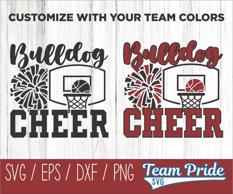 Bulldogs Basketball Cheer SVG Digital Download Printable - SVG, EPS, DXF, PNG SVG Team Pride SVG 