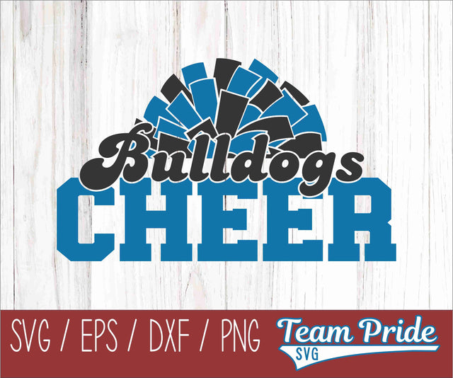 Bulldogs Cheer Pom Pom SVG Digital Download Printable - SVG, EPS, DXF, PNG SVG Team Pride SVG 