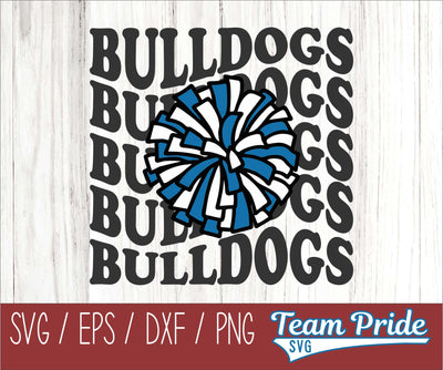 Bulldogs Cheer Vintage Wave SVG Digital Download Printable - SVG, EPS, DXF, PNG SVG Team Pride SVG 