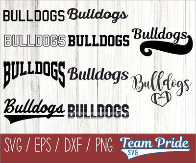Bulldogs SVG Bundle Digital Download Printable - SVG, EPS, DXF, PNG SVG Team Pride SVG 