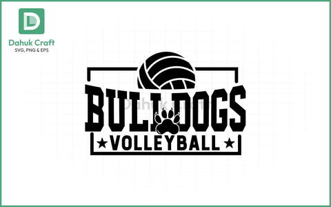 Bulldogs Volleyball SVG – Mascot Logo SVG PNG & EPS V6 SVG dahukdesign 