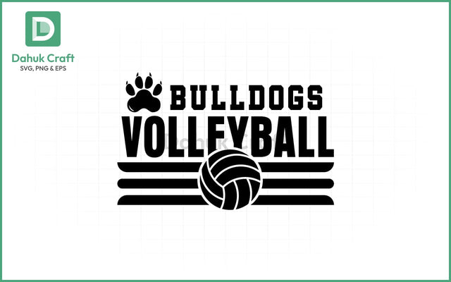 Bulldogs Volleyball SVG – Mascot Logo SVG PNG & EPS V7 SVG dahukdesign 