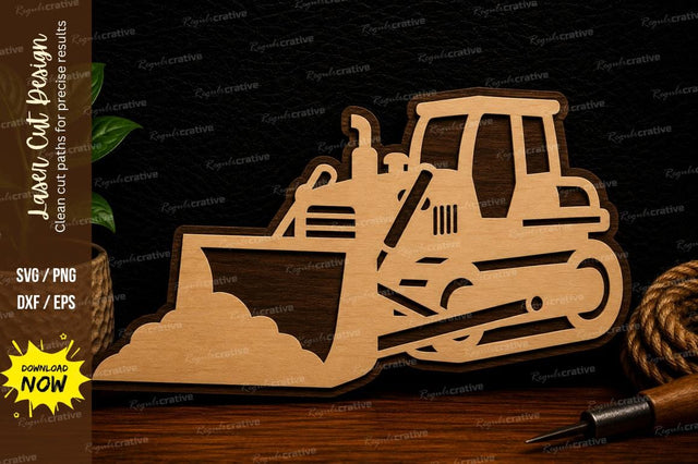 Bulldozer Construction Laser Cut Svg Design SVG Regulrcrative 