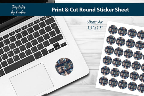 Bullet Journal Round Sticker Sheet, Book Digital Sticker SVG Templates by Pauline 