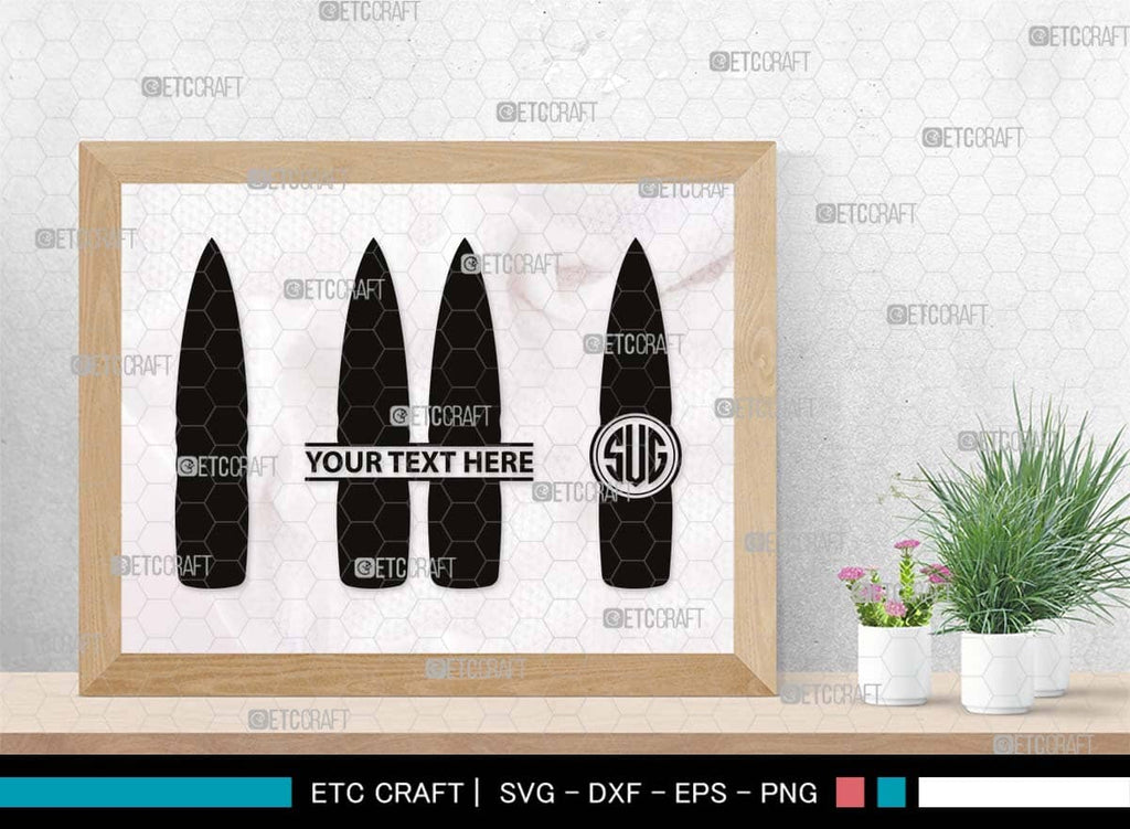 Bullet Monogram, Bullet Silhouette, Bullet SVG, Guns Svg, Gun Round Svg ...