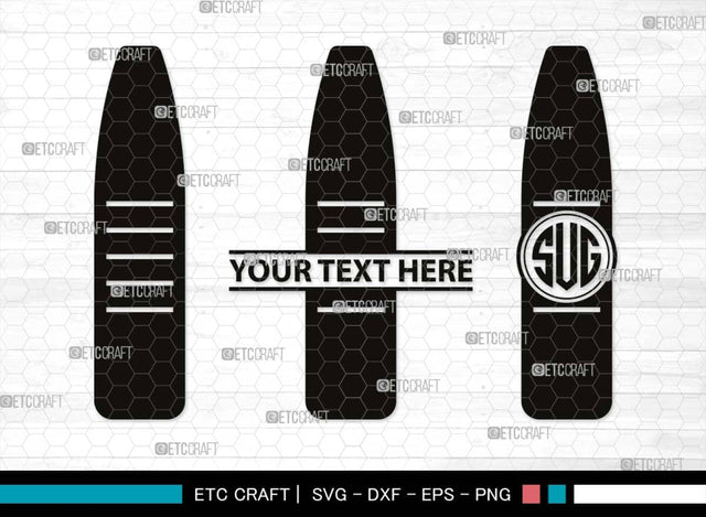 Bullet Monogram, Bullet Silhouette, Bullet SVG, Guns Svg, Gun Round Svg, Military Svg, Weapon Svg, Pistol Bullet Svg, SB00518 SVG ETC Craft 