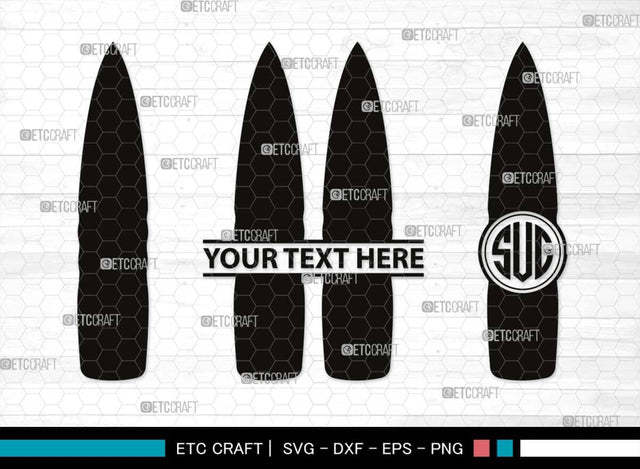 Bullet Monogram, Bullet Silhouette, Bullet SVG, Guns Svg, Gun Round Svg, Military Svg, Weapon Svg, Pistol Bullet Svg, SB00518 SVG ETC Craft 