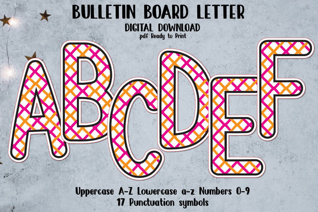 Bulletin Board Alphabet Letters Decor Ready to Print Digital Pattern zafrans studio 