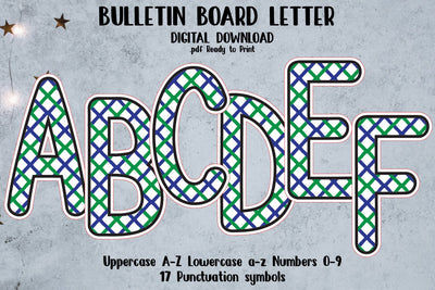 Bulletin Board Alphabet Letters Decor Ready to Print SVG zafrans studio 