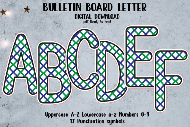 Bulletin Board Alphabet Letters Decor Ready to Print SVG zafrans studio 