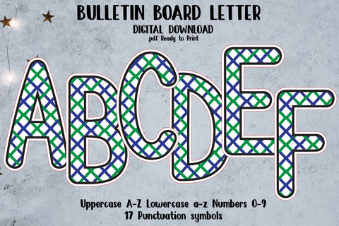 Bulletin Board Alphabet Letters Decor Ready to Print SVG zafrans studio 