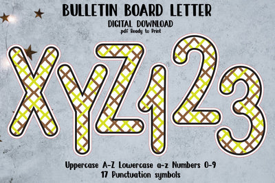 Bulletin Board Alphabet Letters Decor Ready to Print SVG zafrans studio 