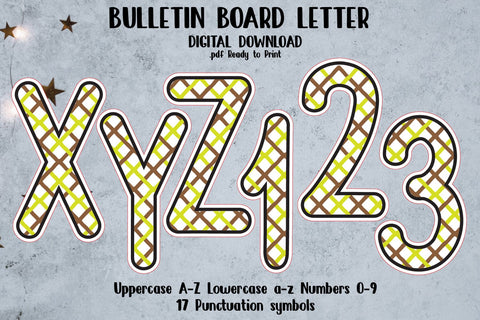 Bulletin Board Alphabet Letters Decor Ready to Print SVG zafrans studio 