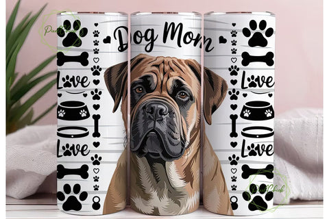 Bullmastiff Dog Mom 20oz Tumbler Sublimation PixelChick 