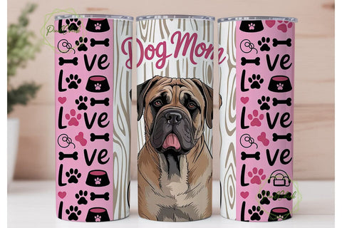 Bullmastiff Dog Mom 20oz Tumbler Sublimation PixelChick 