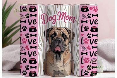 Bullmastiff Dog Mom 20oz Tumbler Sublimation PixelChick 