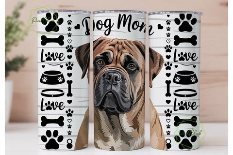 Bullmastiff Dog Mom 20oz Tumbler Sublimation PixelChick 