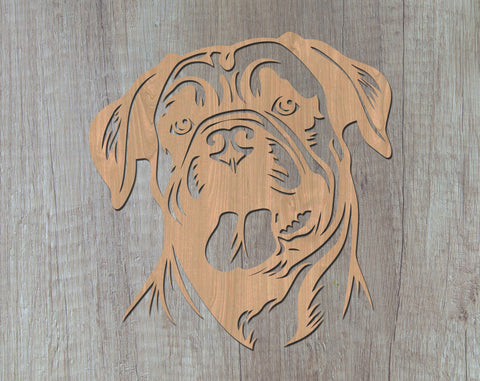 Bullmastiff Laser SVG Cut File, Bullmastiff Glowforge File, Bullmastiff DXF, Bullmastiff Wall Art SVG SVG HappyDesignStudio 