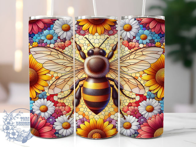 Bumble Bee 20oz Skinny Tumbler, Honeycomb Tumbler Png, Straight & Tapered Tumbler Wrap, Instant Digital Download Sublimation ToriDesigns 