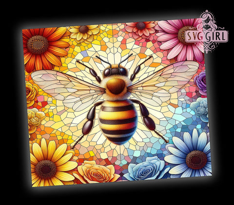 Bumble Bee Flowers 20oz Tumbler Wrap Sublimation Design, Straight Tapered Tumbler Wrap, Honeycomb Tumbler Png, Instant Digital Download Sublimation SvggirlplusArt 