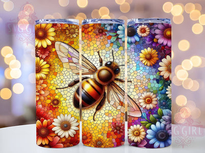 Bumble Bee Flowers 20oz Tumbler Wrap Sublimation Design, Straight Tapered Tumbler Wrap, Honeycomb Tumbler Png, Instant Digital Download Sublimation SvggirlplusArt 