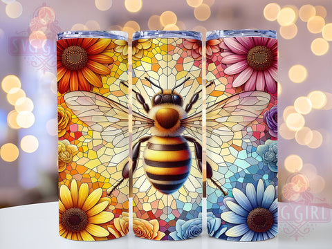 Bumble Bee Flowers 20oz Tumbler Wrap Sublimation Design, Straight Tapered Tumbler Wrap, Honeycomb Tumbler Png, Instant Digital Download Sublimation SvggirlplusArt 