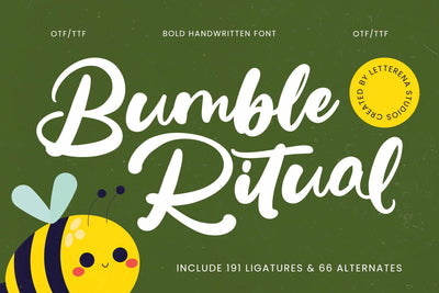 Bumble Ritual - Bold Handwritten Font Font Letterena Studios 