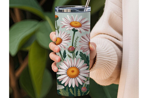 Bumblebee Daisy 20oz Tumbler Wrap Sublimation DesignSVG 