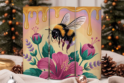 Bumblebee Honeycomb 20oz Tumbler Wrap Sublimation DesignSVG 
