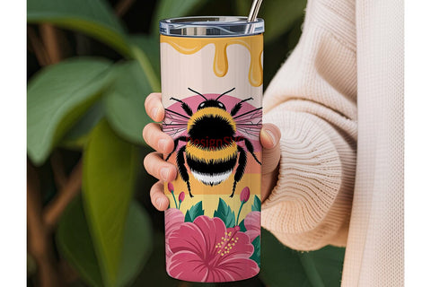 Bumblebee Honeycomb 20oz Tumbler Wrap Sublimation DesignSVG 