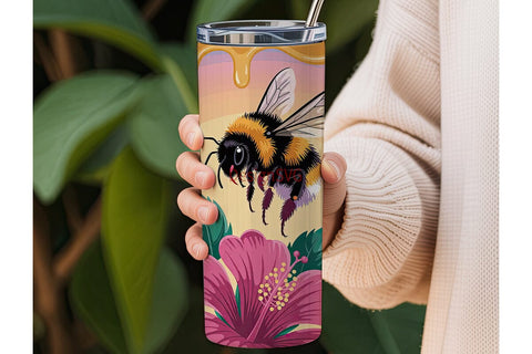 Bumblebee Honeycomb 20oz Tumbler Wrap Sublimation DesignSVG 