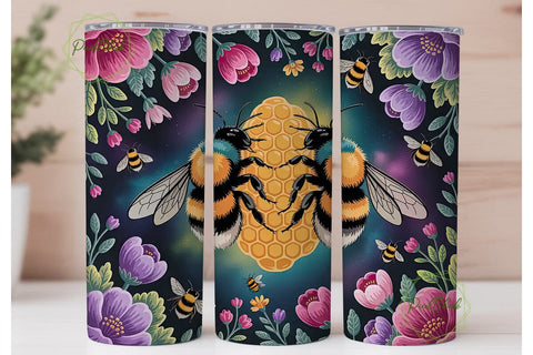 Bumblebee Honeycomb 20oz Tumbler Wrap Sublimation PixelChick 