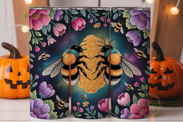 Bumblebee Honeycomb 20oz Tumbler Wrap Sublimation PixelChick 