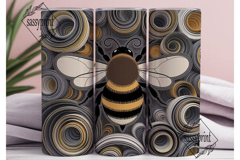 Bumblebee Quilled 20oz Tumbler Wrap Sublimation sassyprint 