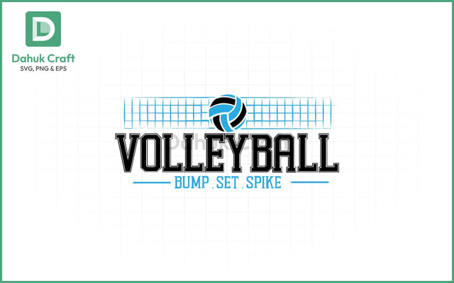 Bump Set Spike Volleyball SVG Volleyball SVG PNG & EPS V3 SVG dahukdesign 