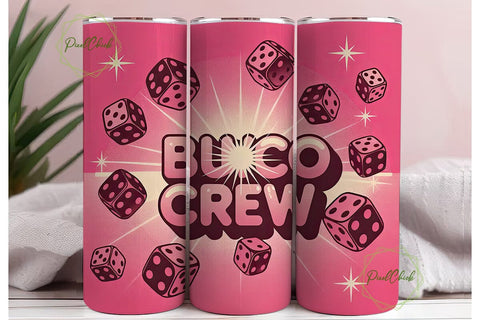Bunco Crew 20oz Tumbler Wrap Sublimation PixelChick 