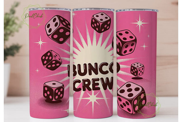 Bunco Crew 20oz Tumbler Wrap Sublimation PixelChick 