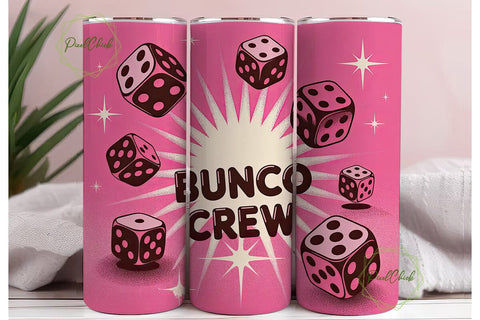 Bunco Crew 20oz Tumbler Wrap Sublimation PixelChick 