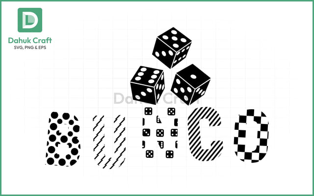 Bunco Dice SVG – Patterned Fun Bunco Dice SVG PNG & EPS V10 SVG dahukdesign 