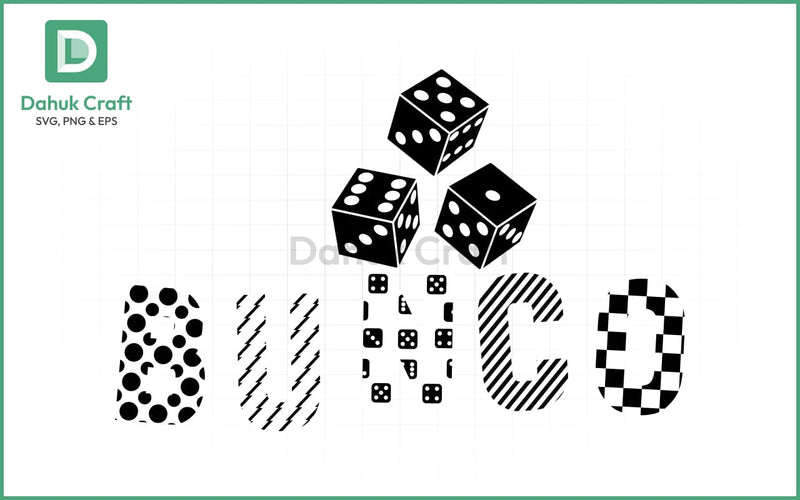 Bunco Dice SVG – Patterned Fun Bunco Dice SVG PNG & EPS V10 SVG dahukdesign 