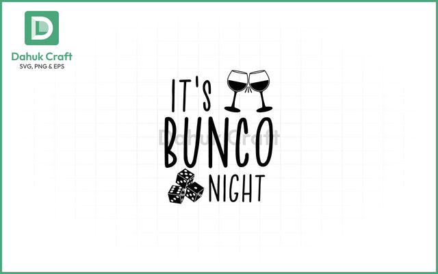Bunco Night SVG – Dice & Drinks Fun Bunco Night SVG PNG & EPS V2 SVG dahukdesign 