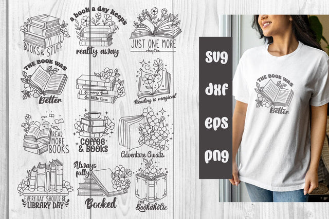 Bundle. book quotes, book lover svg, bookmark svg, librarian SVG dadan_pm 
