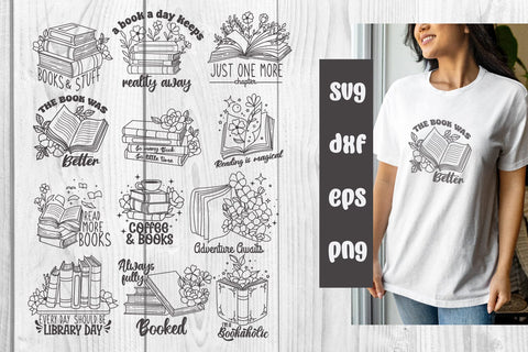 Bundle. book quotes, book lover svg, bookmark svg, librarian SVG dadan_pm 